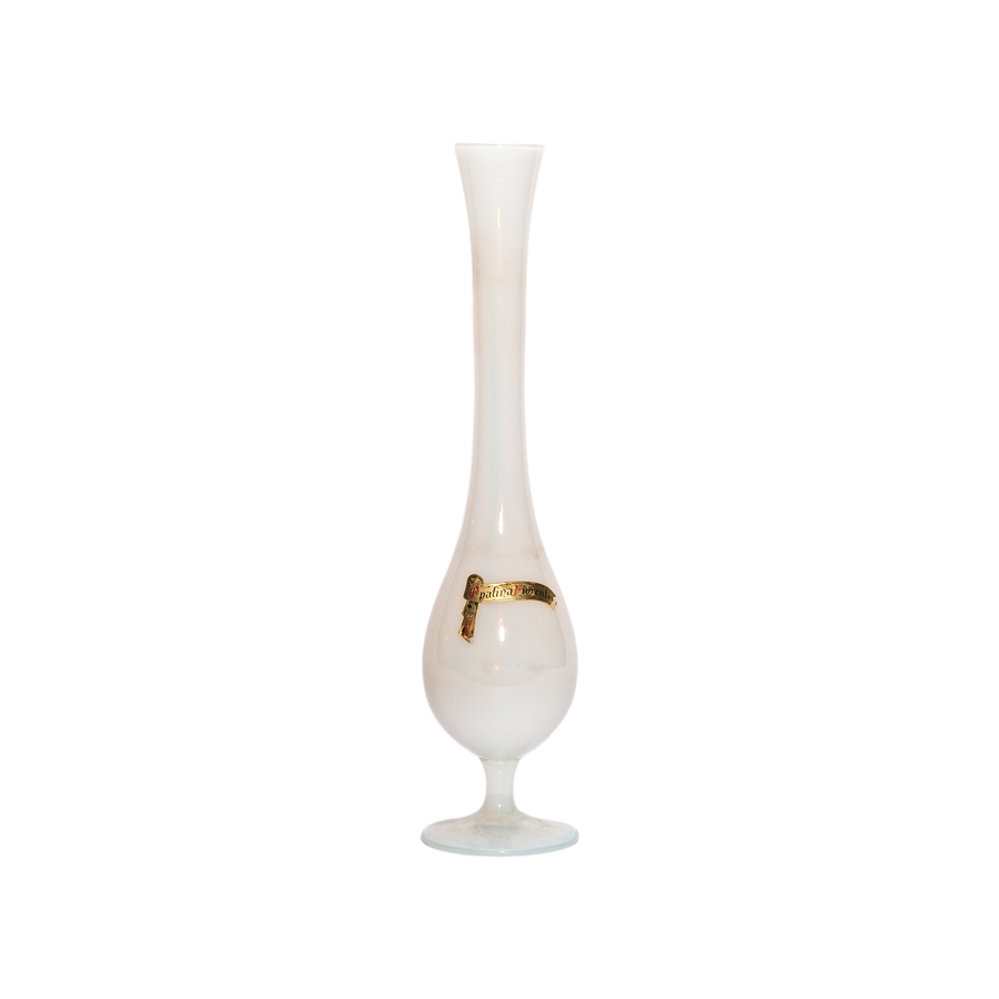 Italian Translucent White Opaline Bud Vase