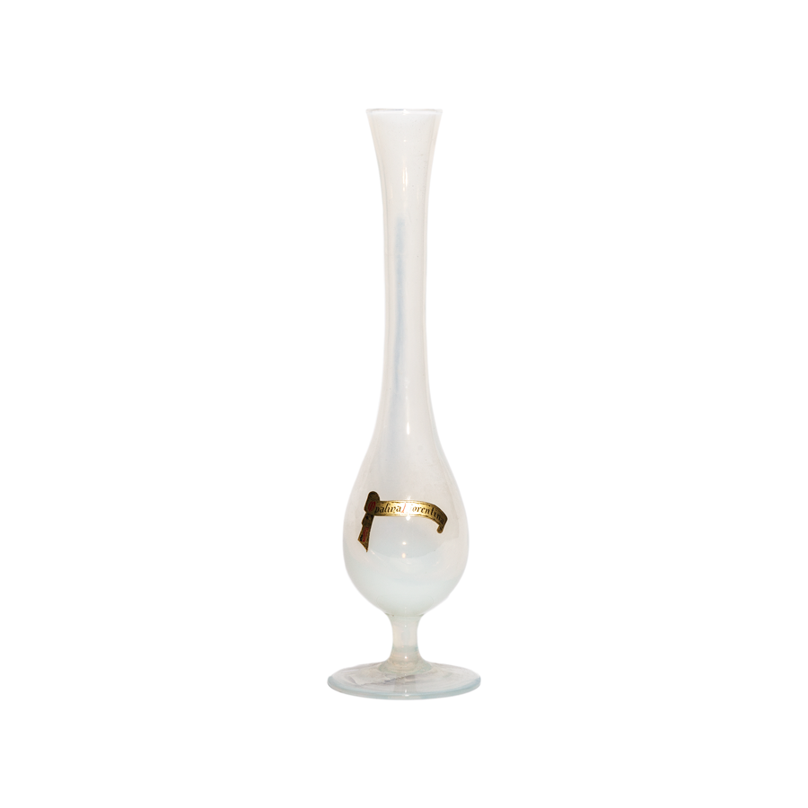 Italian Translucent White Opaline Bud Vase