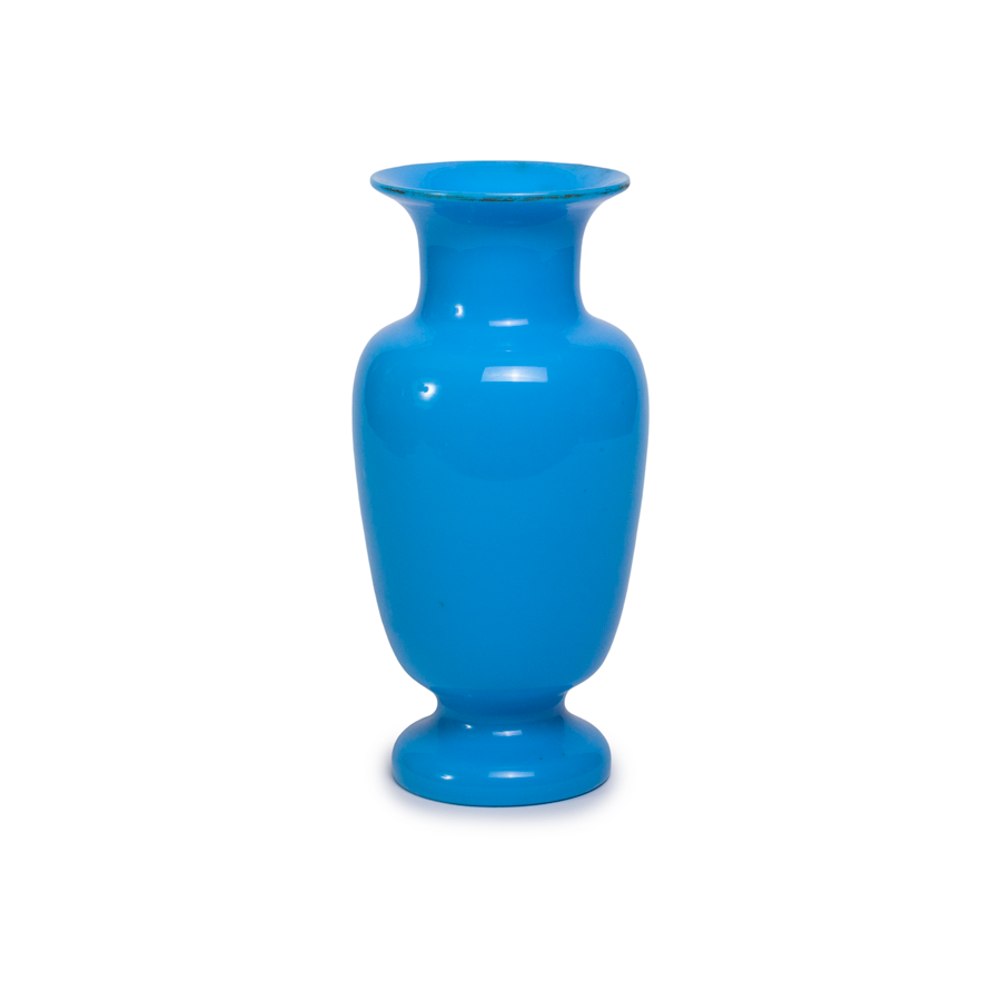 Blue French Baccarat Opaline Vase