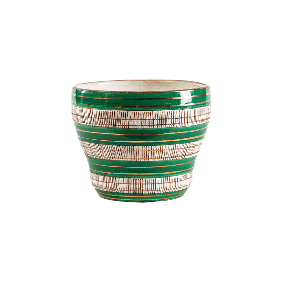 Bitossi White, Green, and Gold Bowl