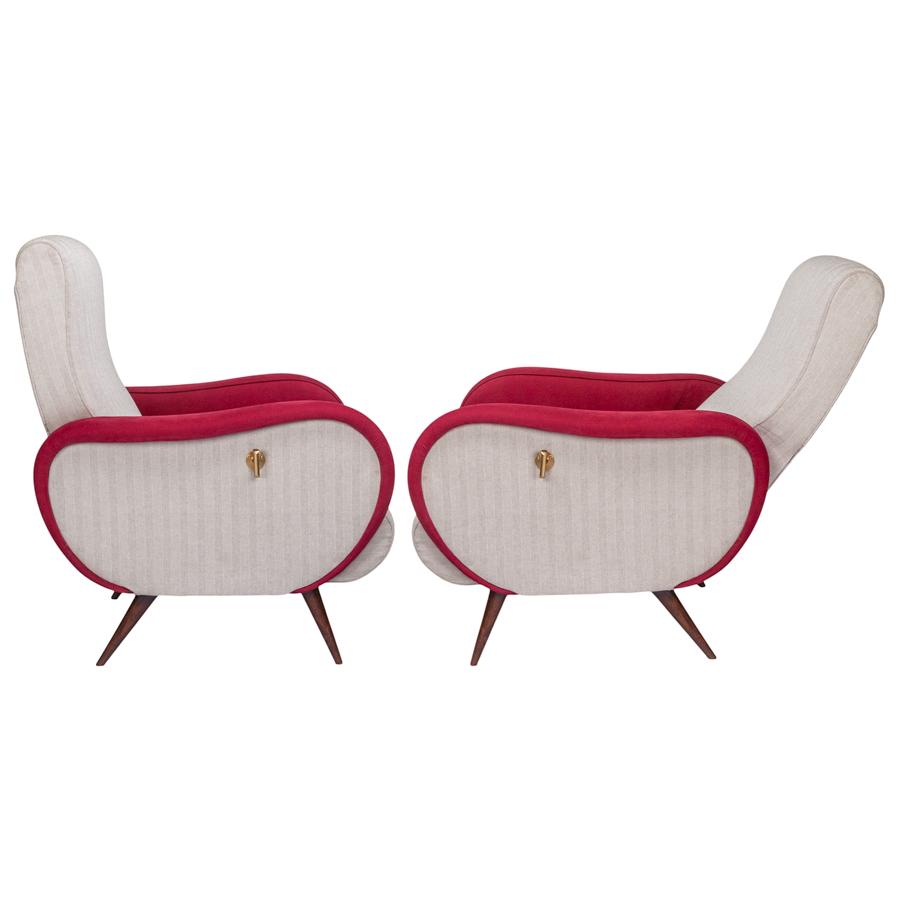 Pair of Mid-Century Reclining Chairs in the Style Marco Zanuso