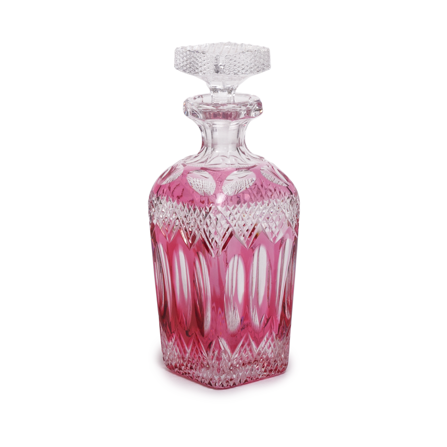 Cranberry Crystal Decanter