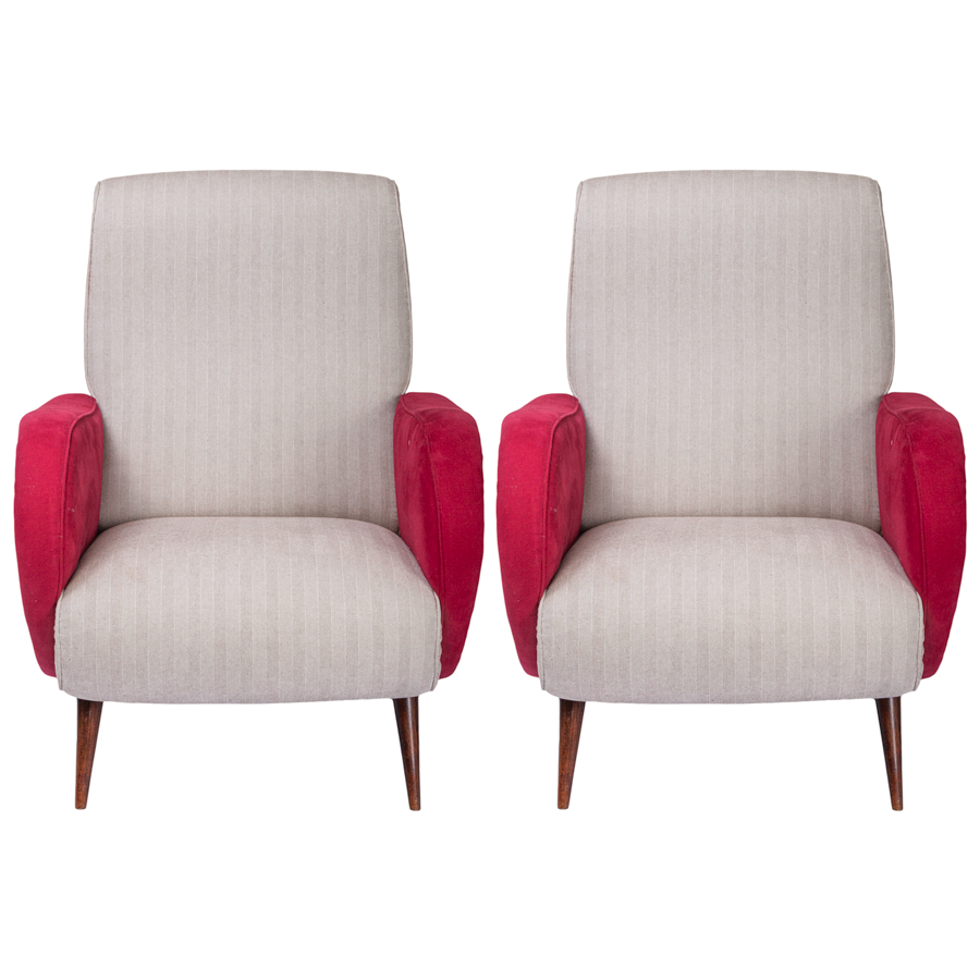 Pair of Mid-Century Reclining Chairs in the Style Marco Zanuso