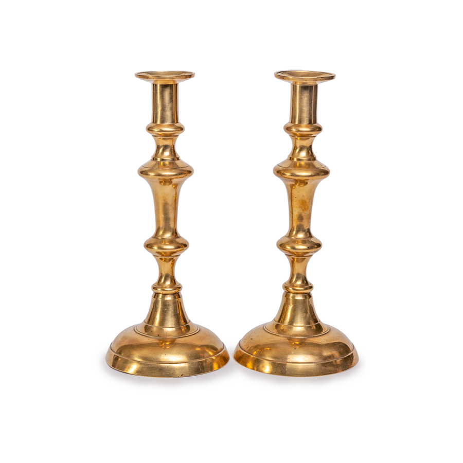 English Brass Candlesticks - Pair