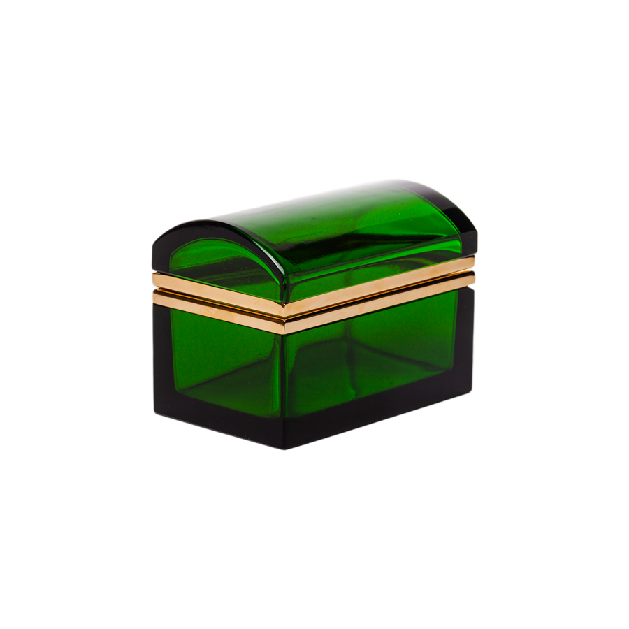 Italian Murano Glass Box with Gold Details