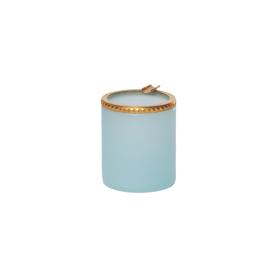 Italian Opaline Ashtray with Brass Trim