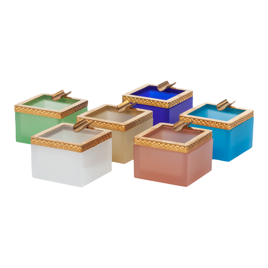 Italian Square Opaline Small Ashtray