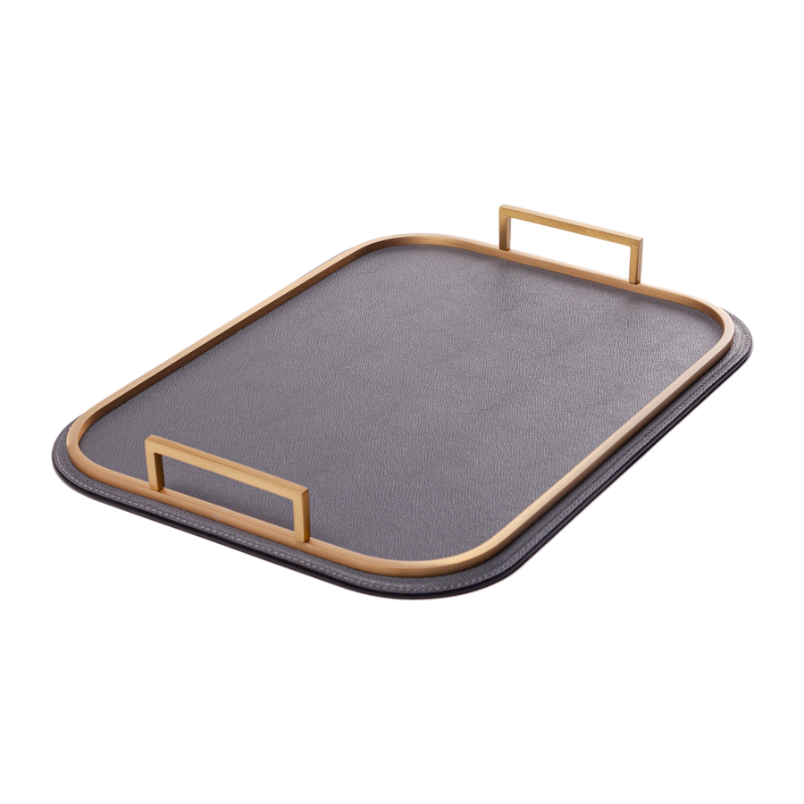 Rectangle Bellini Leather Tray by Giobagnara