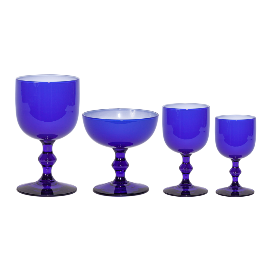 Carlo Moretti Cobalt Blue and White Coupes - Set of 12