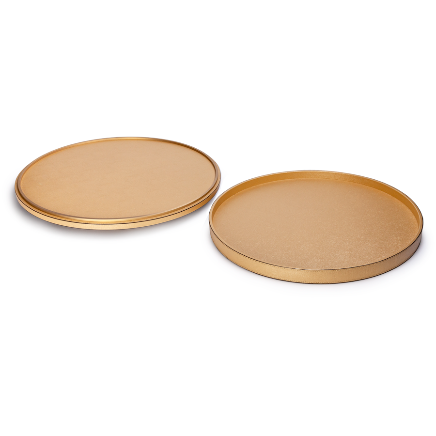 Italian Leather Lazy Susan with Removable Tray by Giobagnara