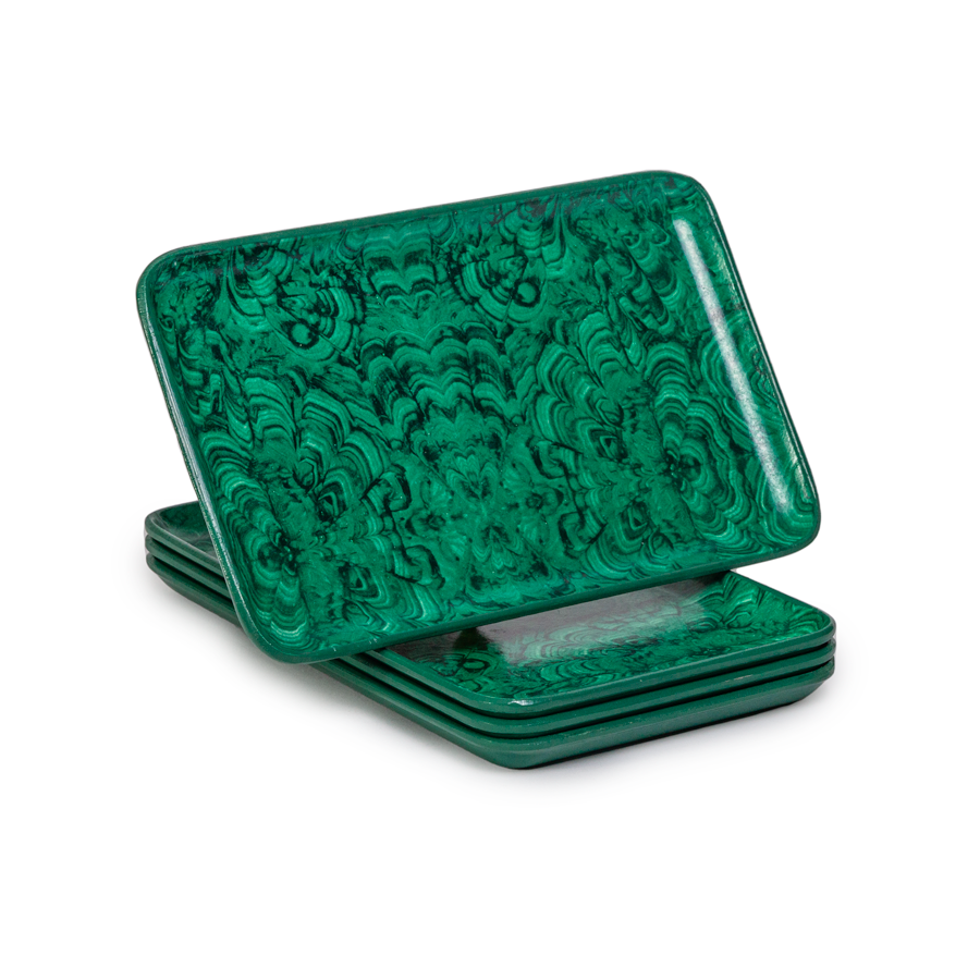 Faux Malachite Tray by Georges Briard