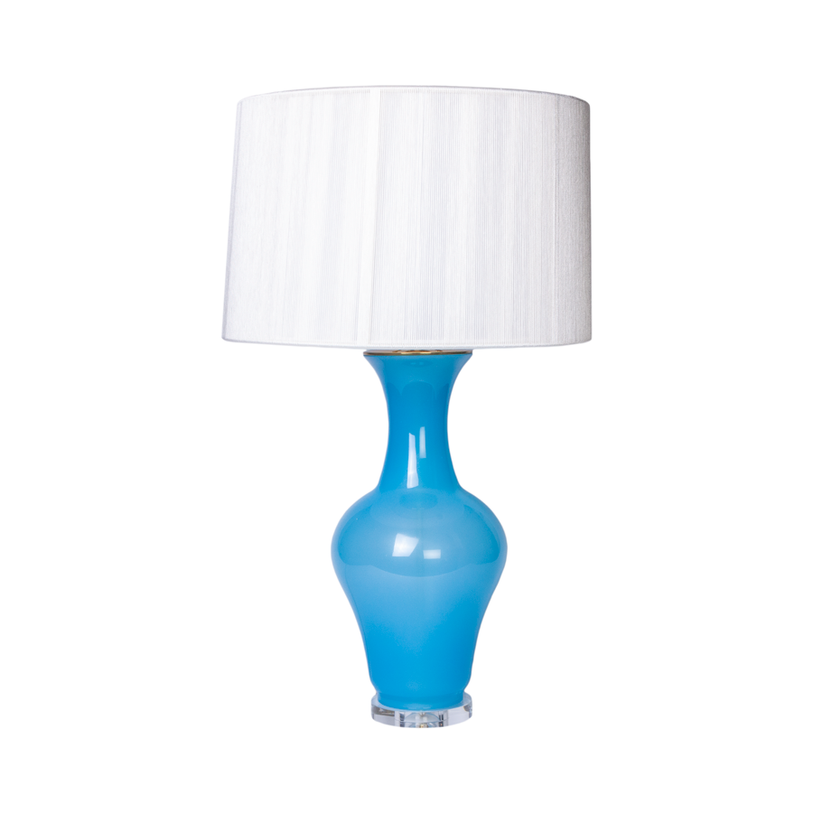 Blue French Opaline Lamp