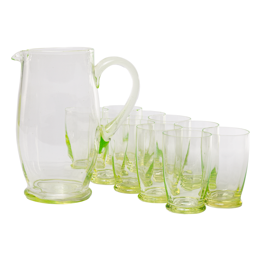 French 1930s Vaseline Glasses