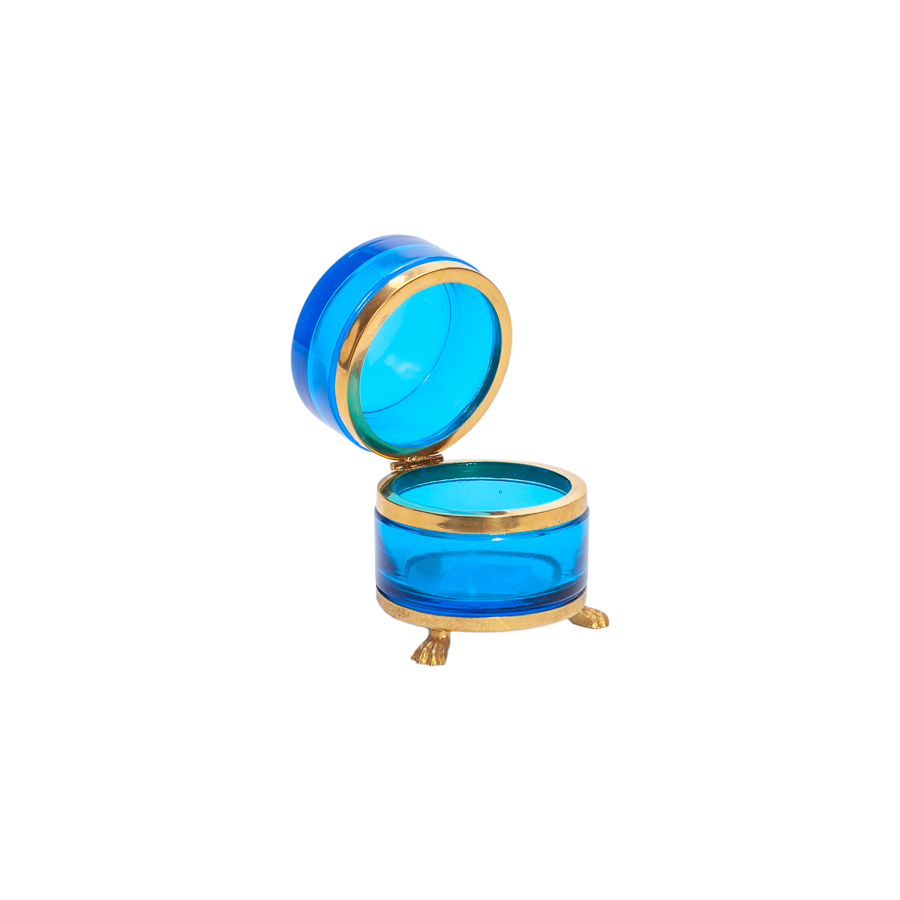 Blue Murano and Footed Box