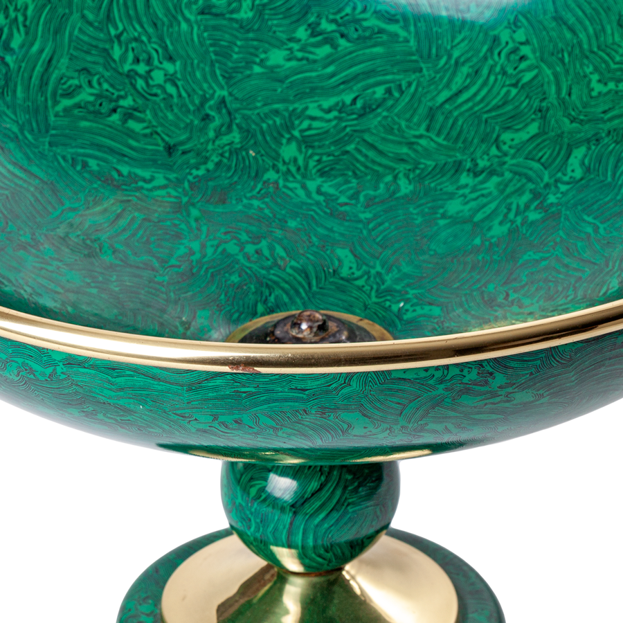 Faux Malachite Italian Compote