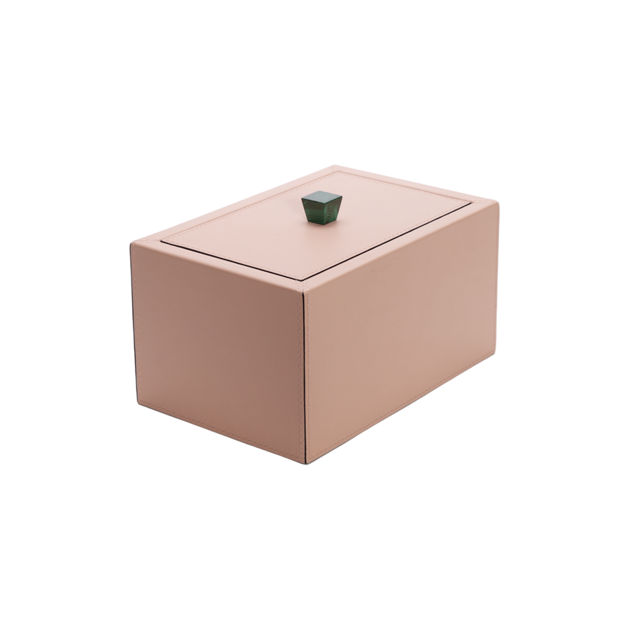 Leather Box with Stone Handle by Giobagnara