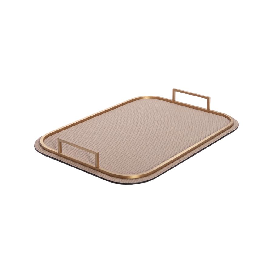 Rectangle Bellini Leather Tray by Giobagnara