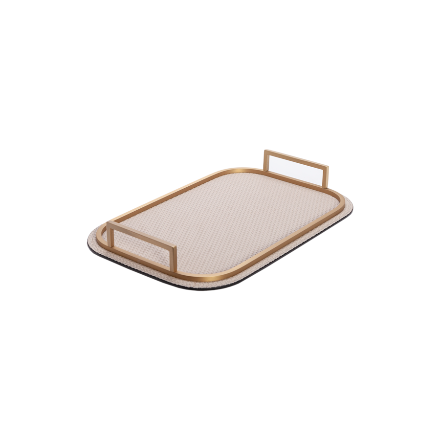 Rectangle Bellini Leather Tray by Giobagnara