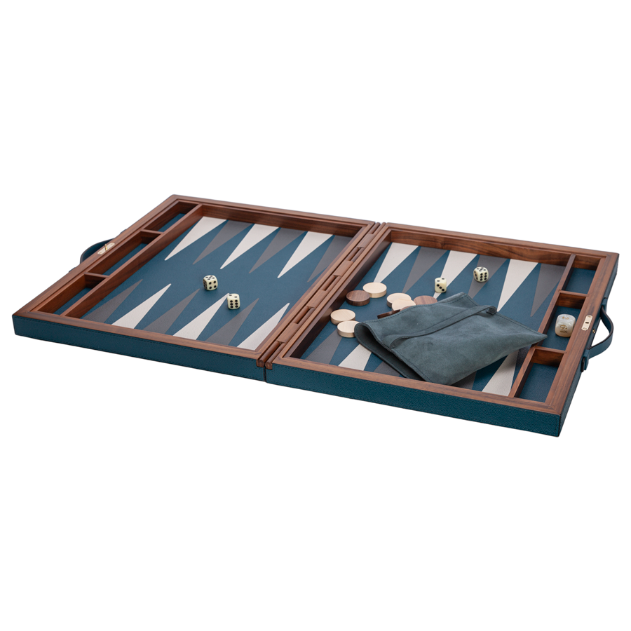 Italian Leather Backgammon Set by Giobagnara