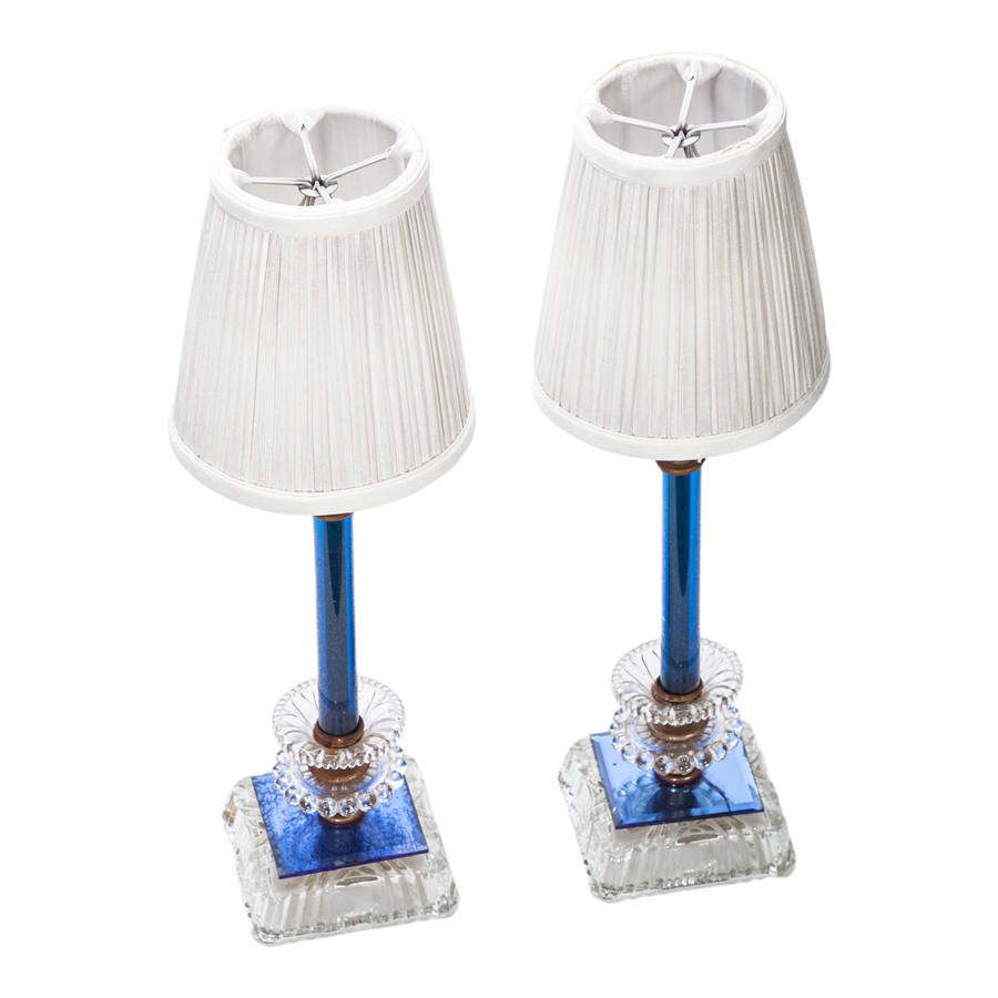 Pair of Vintage Crystal Table Lamps