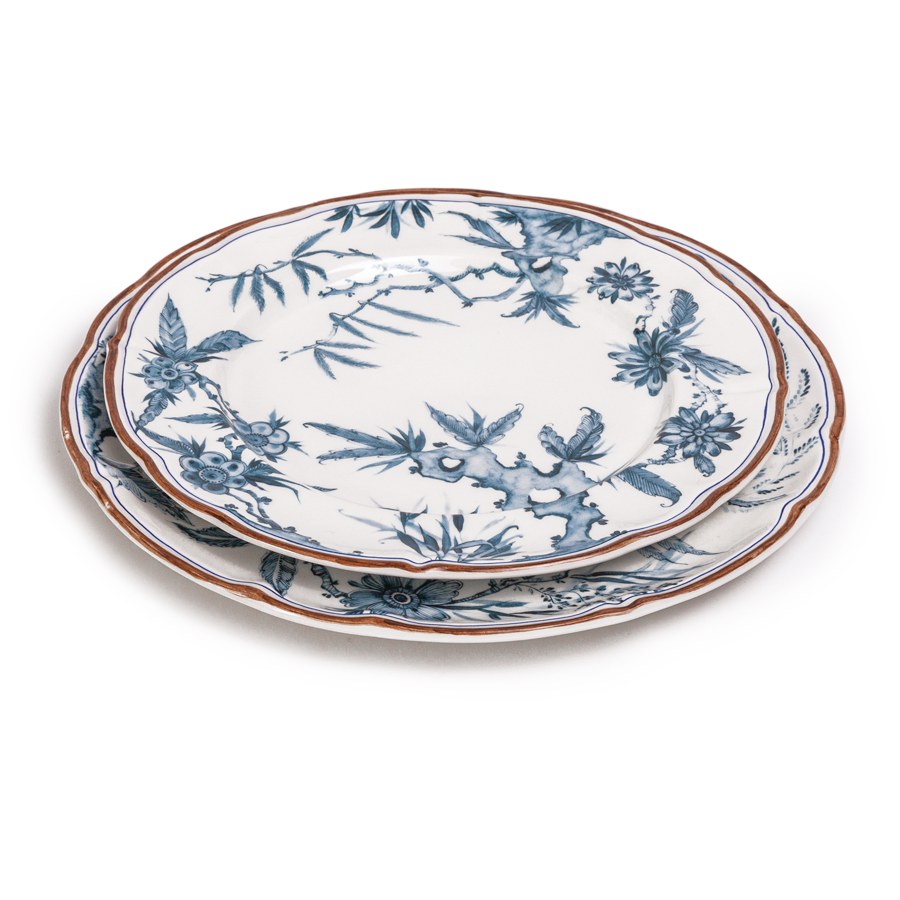 Rocaille Blue Wash Dinnerware by Laboratorio Paravicini - Sets of 12