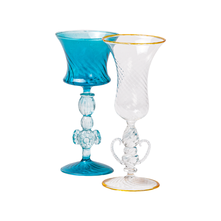 Italian Teal Cordials Glasses- Set of 8