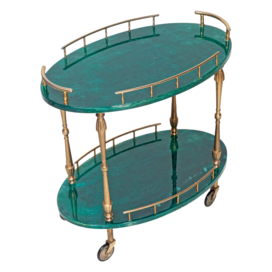 Aldo Tura Small Hand-Dyed Bar Cart