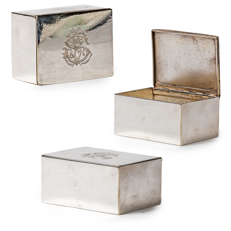 Monogramed Silver Plate Box by Alexander Scott Silversmith, Glasgow