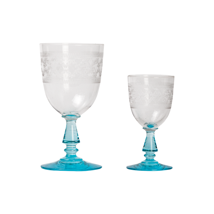 Blue Wine Glasses - Set of 10