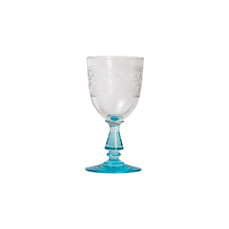 Blue Cordial Glasses - Set of 10