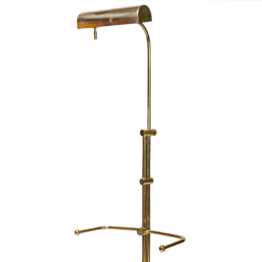 Brass Floor Lamp with Art Holder