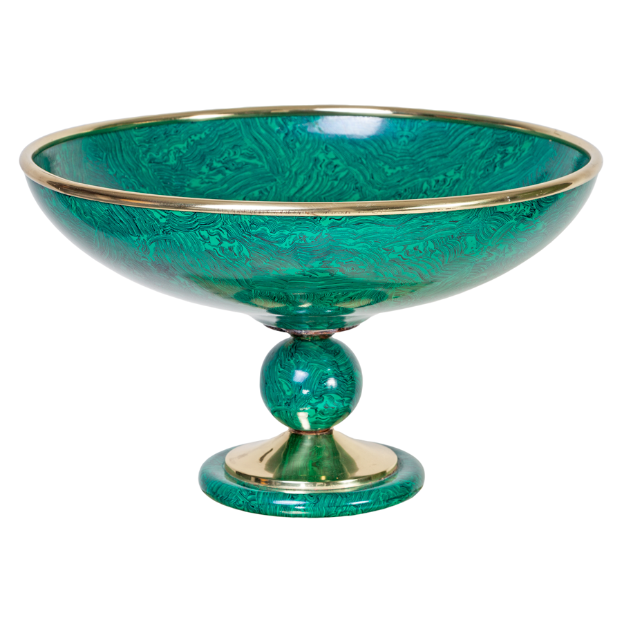 Faux Malachite Italian Compote