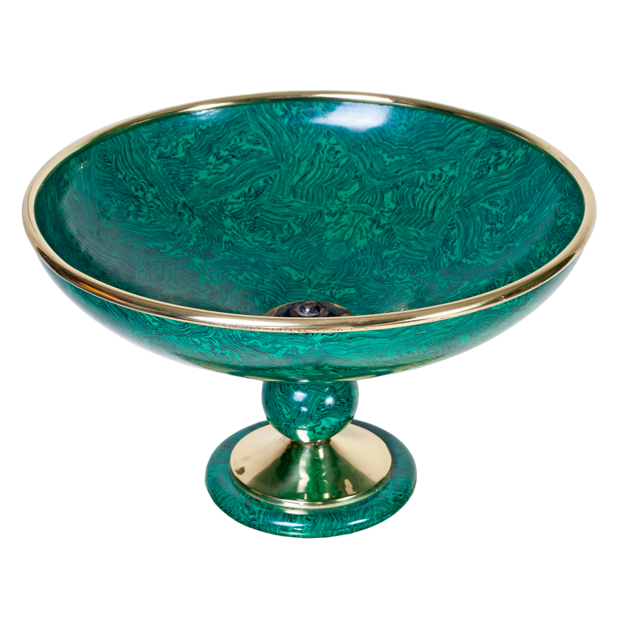 Faux Malachite Italian Compote