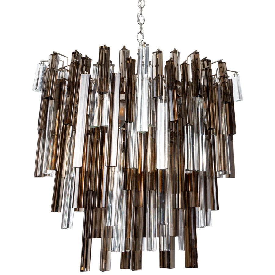 Venini Smoke and Clear Chandelier