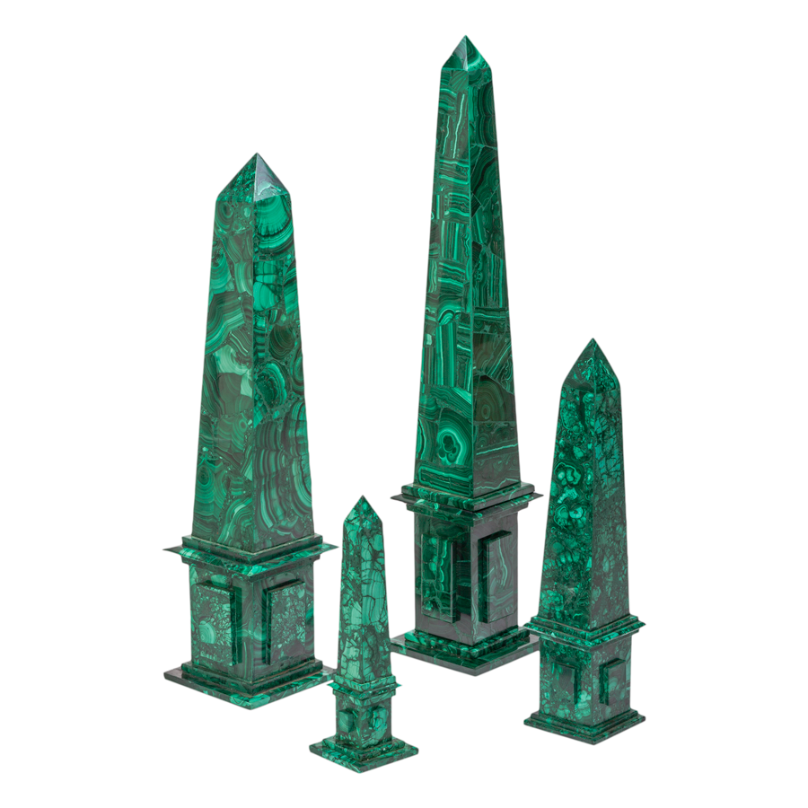 Malachite Obelisks - Pair
