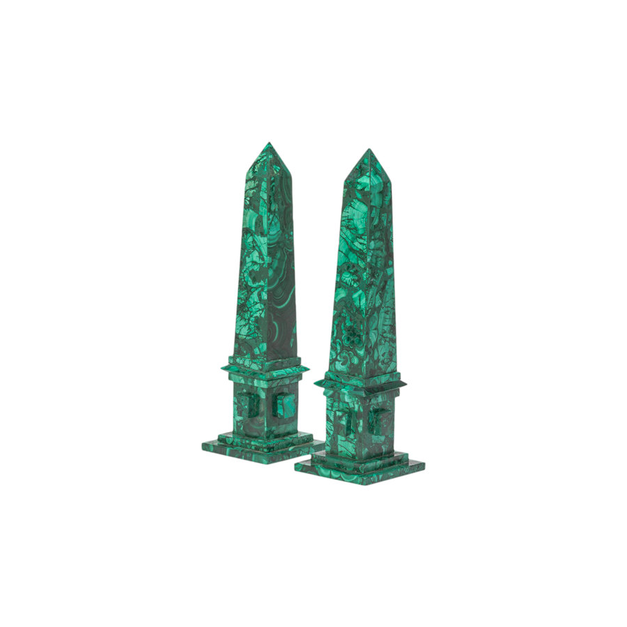 Malachite Obelisks - Pair