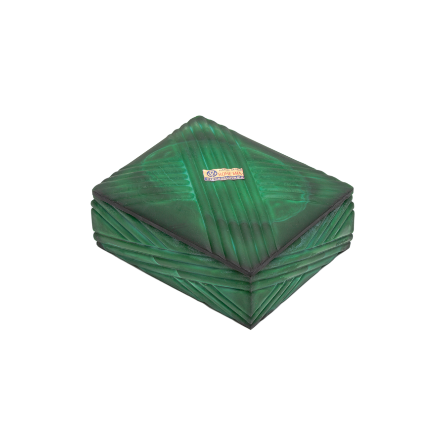 Bohemia Green Glass Box