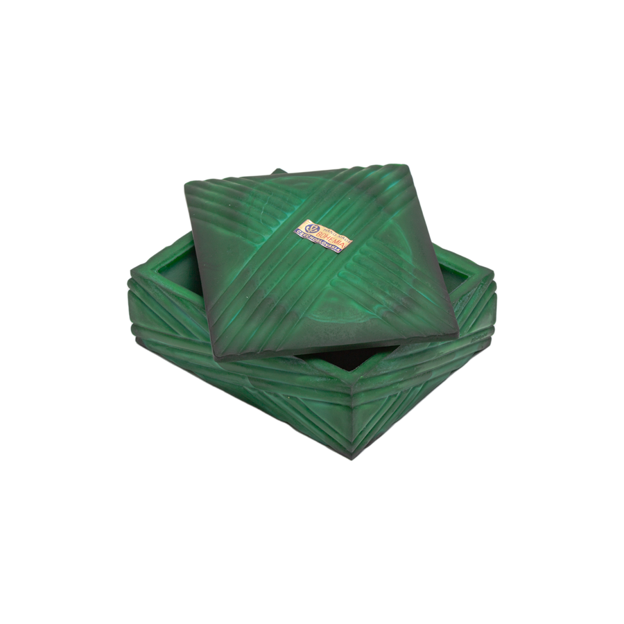 Bohemia Green Glass Box