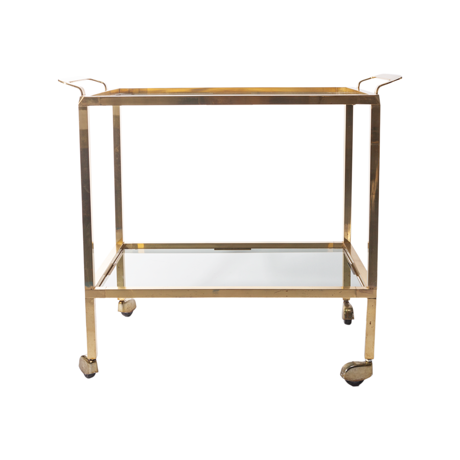 Brass Gio Ponti Style Bar Cart