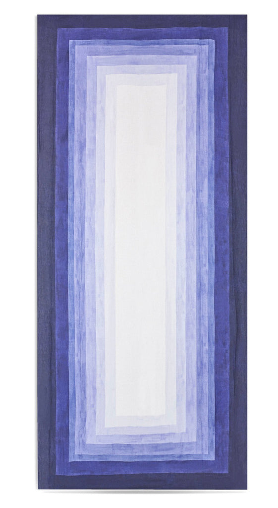 Shades Of Blue Striped Linen Tablecloth by Summerill & Bishop