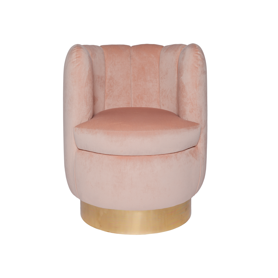 Blush Pink Velvet Swivel Chair Found by Maja