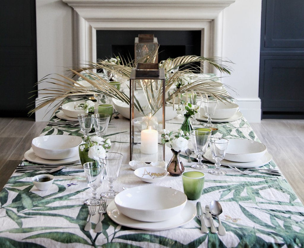 Les Palmiers Linen Tablecloth by Summerill & Bishop