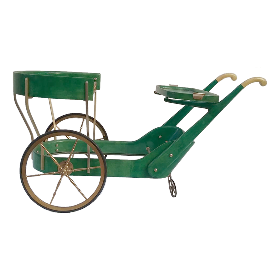 Aldo Tura Trolley Bar Cart - Green