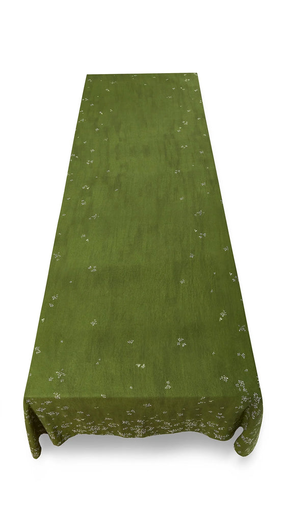 S&Bee Linen Tablecloth in Avocado Green
