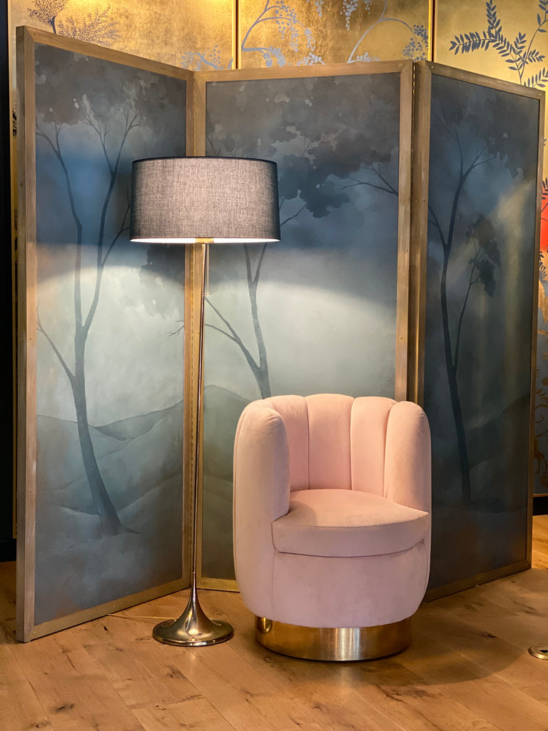 Hand Painted Double Sided Screen by Caroline Lizarraga