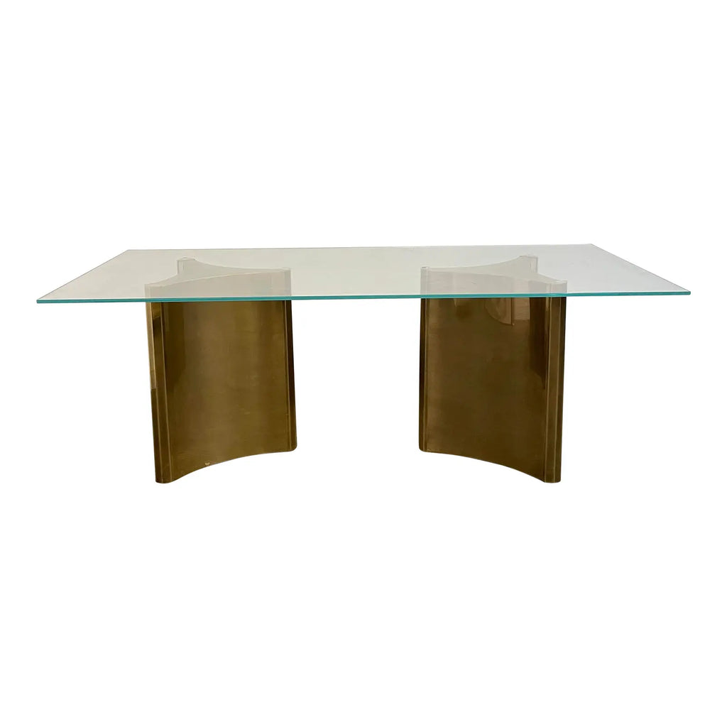 Mastercraft Brass and Glass Dining Table