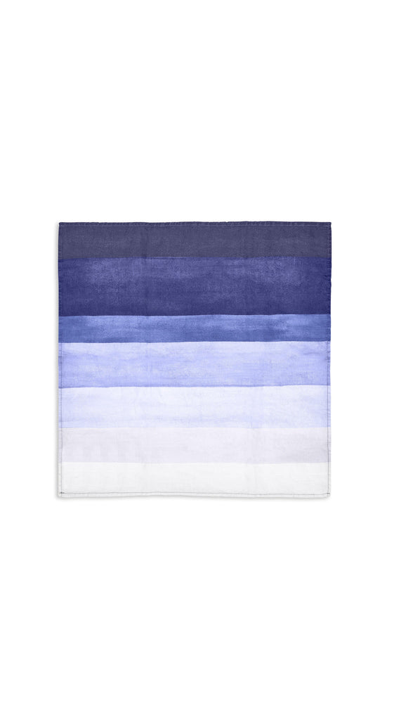 Shades Of Blue Striped Linen Tablecloth by Summerill & Bishop