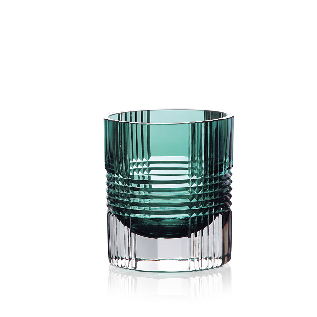 Viden Double Old Fashioned Glasses in Teal , Set of 2 by Artel