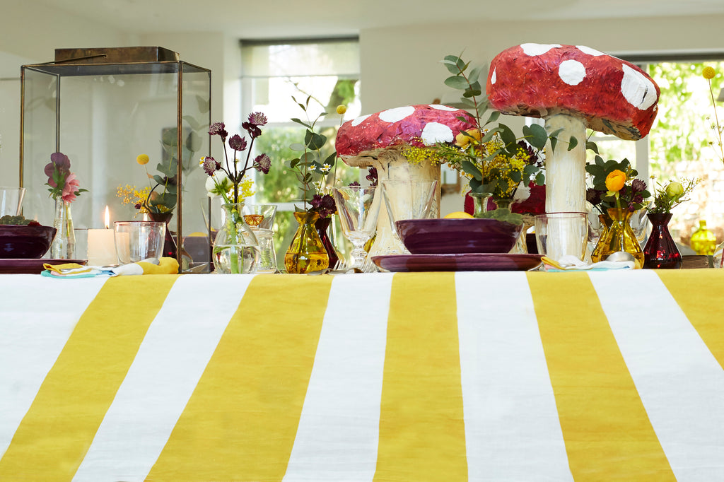 Le Cirque Yellow Linen Tablecloth by Summerill & Bishop