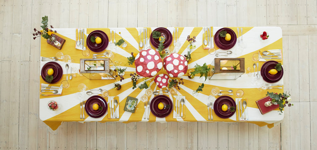 Le Cirque Yellow Linen Tablecloth by Summerill & Bishop